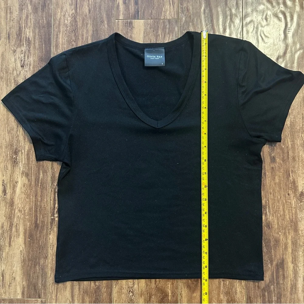 3black tops Olivia Rae vneck tshirt H&M sparklyglitter longsleeve Bluenotes tank - Picture 3 of 15